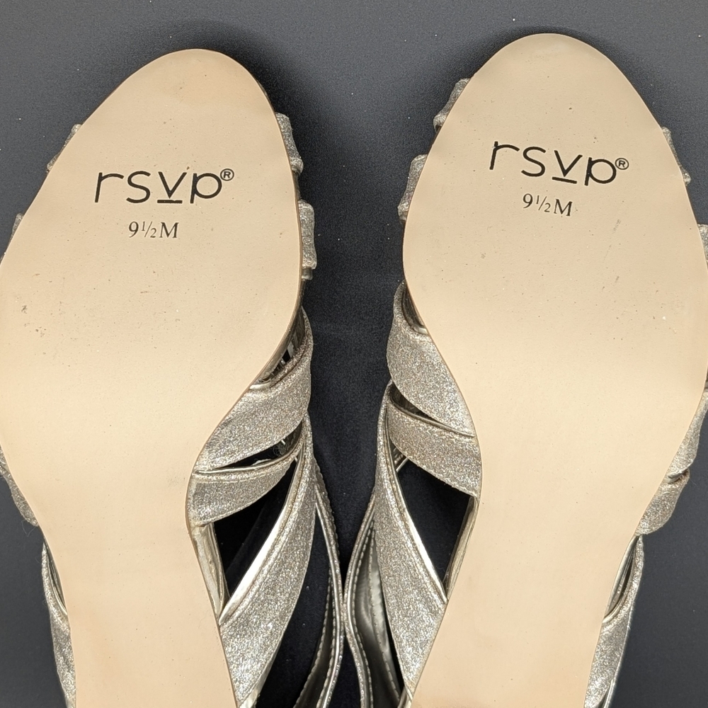 RSVP Maven Light Gold Strappy Heels - Picture 8 of 10
